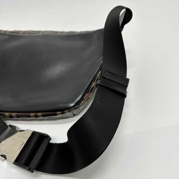 FENDI Black Leather Zucca Shoulder Bag - Picture 7 of 12